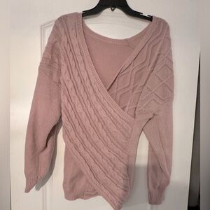 SHEIN Dusty Pink V-Neck Sweater
